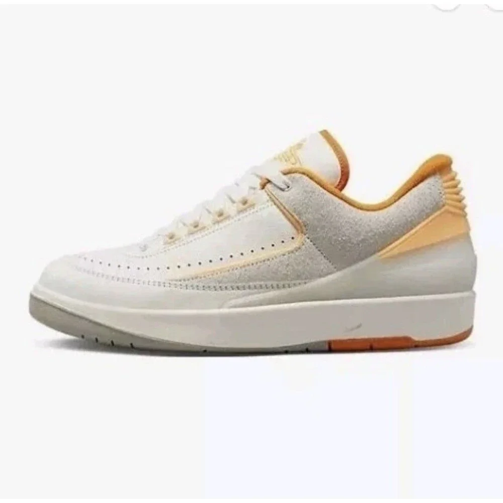 Jordan Air Jordan 2 Retro Low Melon Tint White Orange Leather Size 9 Men’s